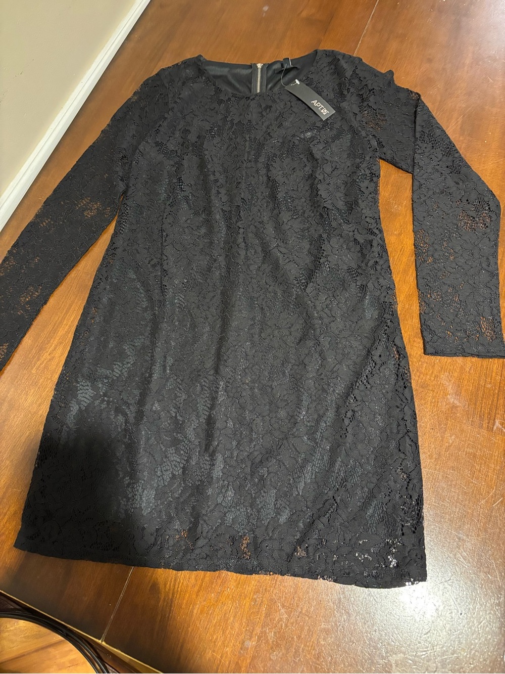 Apt. 9 Black Lace Long-Sleeve Shift Dress